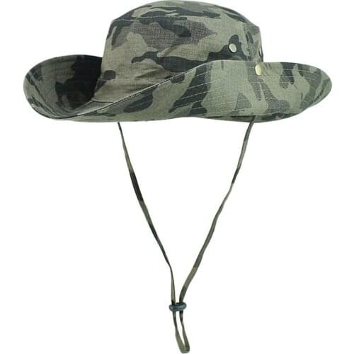 55-62 cm Men Women Camouflage Sunscreen Fisherman Hat Outdoor Jungle Desert Riding Fishing Climbing Breathable Anti-UV Sun Cap