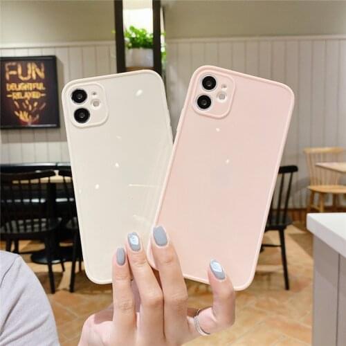 LUPWAY Solid Color Transparent Phone Case For iPhone 11 12 Pro Max 120Mini 8 7 Plus XR X XS SE 2020 Protective Camera Back Cover