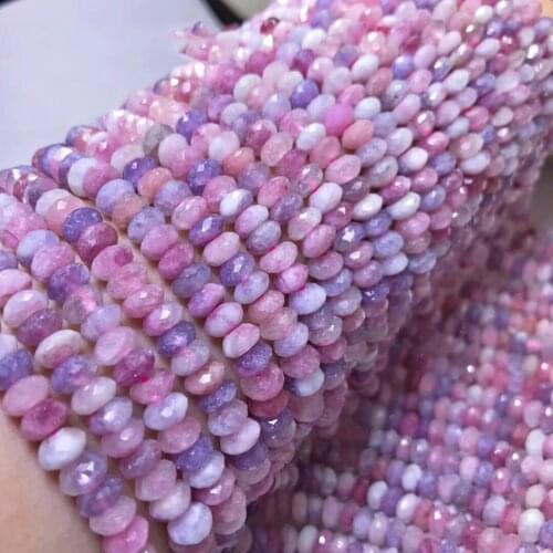 Macaron Tourmaline 3x4mm Natural Gemstone Beads Roundel for Jewelry Making Necklace 15inch ICNWAY