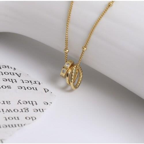 Minimalist Multiple Round Circle Pendant Necklace Gold Elegant Neck Chain Charms Womens Jewelry Accessories