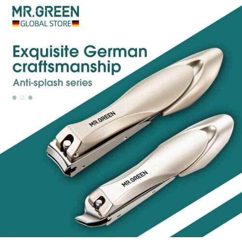MR.GREEN Nail Clippers Professional Stainless Steel Anti Splash Fingernail Cutter Manicure Tools Nail Trimmer Pedicure Scissor