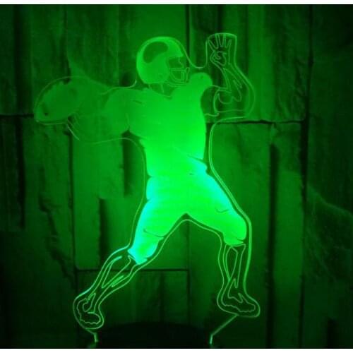 Home Playing Rugby 3d Night Desk Lamp Birthday Gift Customized 3d Table Lamp Fashion Smart Remote Touch switch Lamps