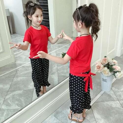 New Kids Girls Clothes Set Baby Girl Summer Short Sleeve T-Shirt + Casual Pant 2PCS Outfit 3 4 6 7 8 9 10 Children Clothing Set