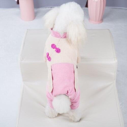 Dog Clothes Autumn and Winter Dog Four-legged Clothes Thick Cotton-padded Clothes Chinese Antique Cat Clothes Pet Han Clothes