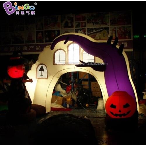 Personalized 5X3 meters halloween inflatable arch / inflatable halloween arch with lights toys
