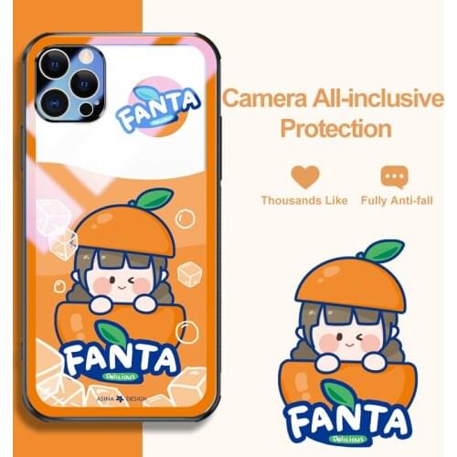 ASINA Transparent Tempered Glass Case for iPhone 11 12 Pro Max 12 Mini XS XR X Fashion Cartoon Cover For iPhone 7 8 Plus SE 2020