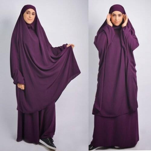 Ramadan Muslim Women Hijab Dress Prayer Garment Hooded Long Khimar Jilbab Abaya Full Cover Djellaba Gown Eid Islamic Burka Niqab