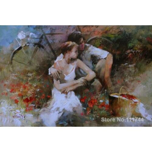Oil reproduction Couple picnick I by Willem Haenraets Canvas Painting Hand painted High quality