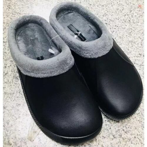 RH Original Men Brand Design Winter Garden Clogs Warm Fur Home Garden Shoes EVA Indoor Winter Sandals Hole Slippers Plush Shoes
