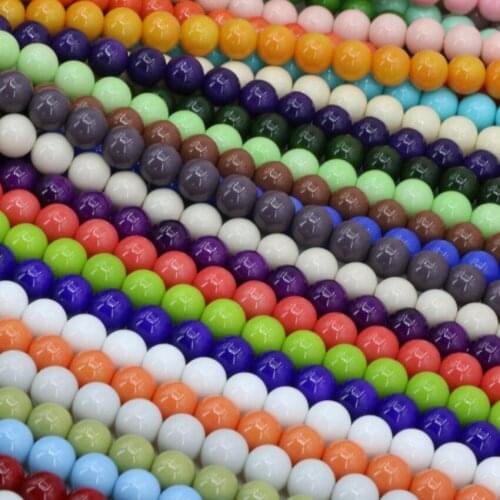 15 colors baking paint glass round 8mm loose beads fit diy necklace/bracelet for women accessories spacers jewelry 15inch B3248