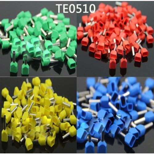 TE0510 wire connector Double Pipe Insulated Twin Cord Cold-press Terminal Block Connector Needle End Insulated terminals