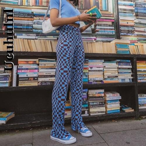 Ucuhulnl Tie Dye Print Y2K Aesthetic Trousers Women Casual High Waist Vintage Pants Capris Fashion Streetwear Sweatpants 2021