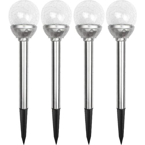 Solar Lights Outdoor Cracked Glass Ball Dual LED Garden Lights Landscape Lights for Path Patio Yard Color Changing White 85DA