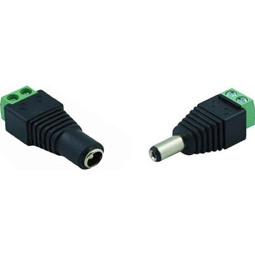 1 Pair 2.1 x 5.5 DC Power Male / 2.5X5.5 Female DC Power Plug Jack Adapter Connector Plug for CCTV Camera LED strip Light