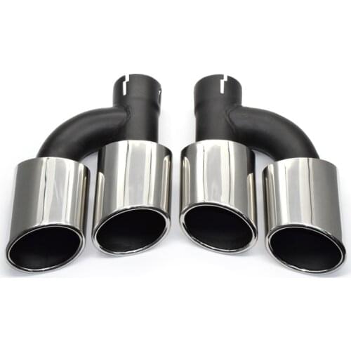 2pcs/set 1 to 2 Stainless Steel Car Rear Exhaust pipe Muffler Tip CLAMP type fit for Audi A4 A5 A6 A7 to modify S4 S5 S6 S7