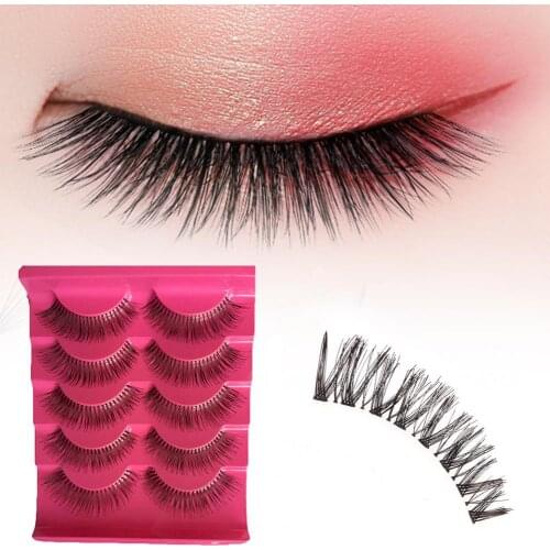 5 Pairs False Eyelashes Artificial 3D Natural Beauty Supplies Long Curly Fake Lashes for Women