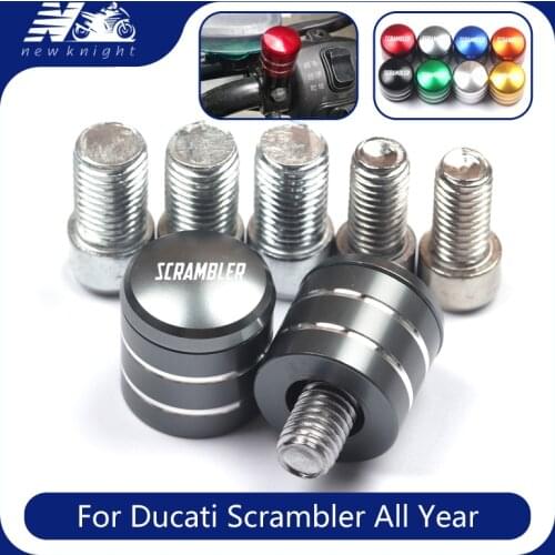 For Ducati Scrambler Sixty2 Cafe Racer Full Throttle Icon Motorcycle Aluminum Rearview Handlebar Mirror Bolt Screw Mount Adapter