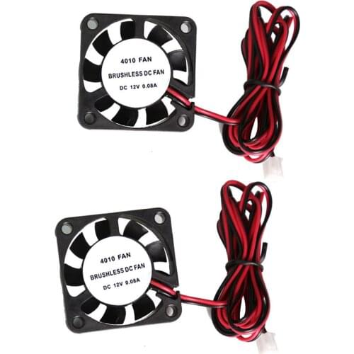 Anet 2Pcs 4010 40*40*10mm 12V 24V DC Brushless Cooling Fan with Wire for A6 A8 E10 E12 E16 RepRap Prusa i3 DIY 3D Printer