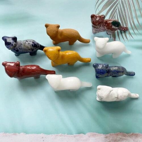 Free Shipping Natural Real Crystal High Quality Cat Desk Decoration Quartz Home Decor Crafts ZLF