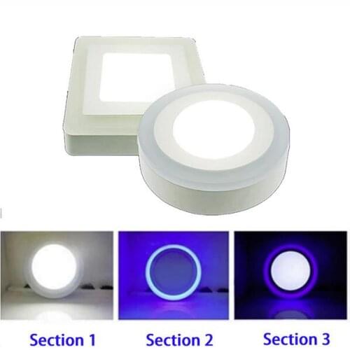 No Cut Double Color Round/Square 6W/9W/16W LED Panel Light Surface Mounted Downlight lighting Led ceiling down AC85-265V