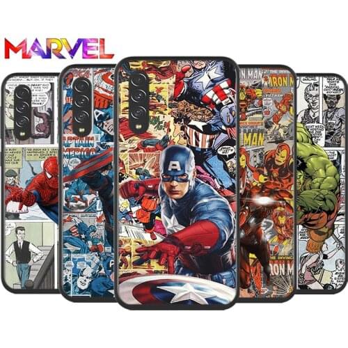 Spiderman captain america for Samsung Galaxy A90 A80 A70 A60 A50 A40 A20 A2Core A10 M31 M21 M60 M40 M30 Black Phone Case
