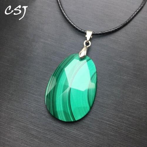 CSJ Natural Malachite pendants real gemstone fine jewelry for women party gift