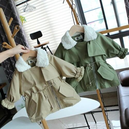 Children Trench Coat 2020 New Girls Outerwear Jacket Thick Warm Turn-collar Boys Jacket BB36