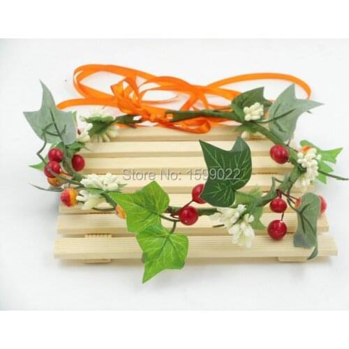 Handcrafted Ethnic Adjustable Fruits Berry Headband Potato Leaves Foliage Ornament Tribal Headpiece Maternity Photography Props