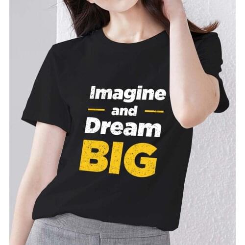 T-shirt Womens Self-cultivation Trend Street Fashion Short Sentence Printing Pattern Series Shirt O-neck Comfortable Soft Top