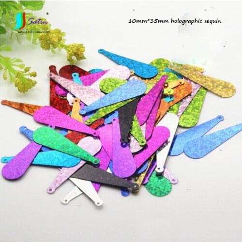 Weight 500g Wedding Dress Hair Jewelry Dance Clothes Hat Decorate Sew 10*35mm Colorful Baseball Water-drop Holographic Sequin
