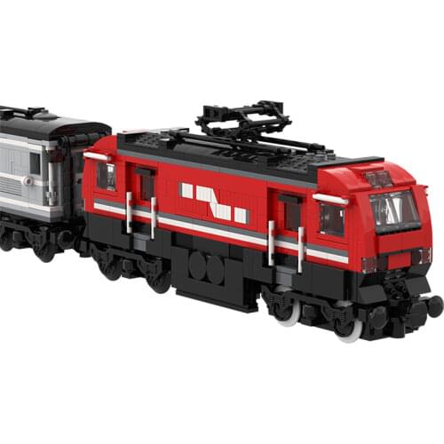 MOC City Transportation Passenger Train Train Building Block Model With Motor Tractor Brick Diy Education Childrens Toy Gift