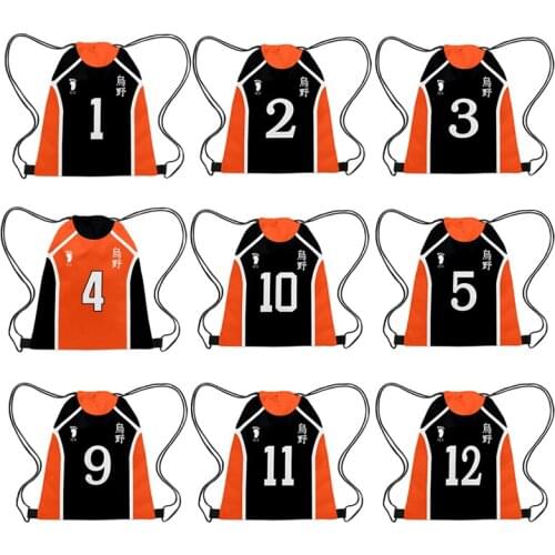 Haikyuu!! Bag Hinata Shoyo Bunch Bags Drawstring Pocket Men Kageyama Tobio Haikyuu School Bag Women Girl Waterproof Notebook Bag