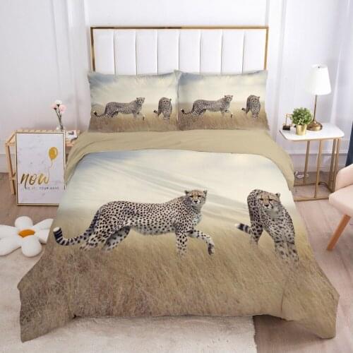 3D Leopard Bed Linens Bedding Sets Quilt Covers Pillow Shams Duvet Cover Sets Bedclothes Full Twin Single Size Home Textile