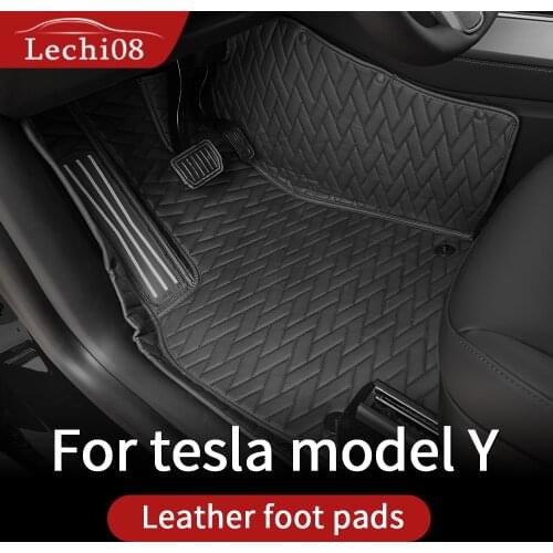 Mats for tesla model Y floor mats accessories tesla y accessoires leather material 3pcs/set for whole car