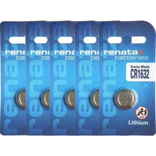 Renata 5pcs/lot CR1632 Long Standing 3V Lithium Button Cell Coin Batteries For Toy