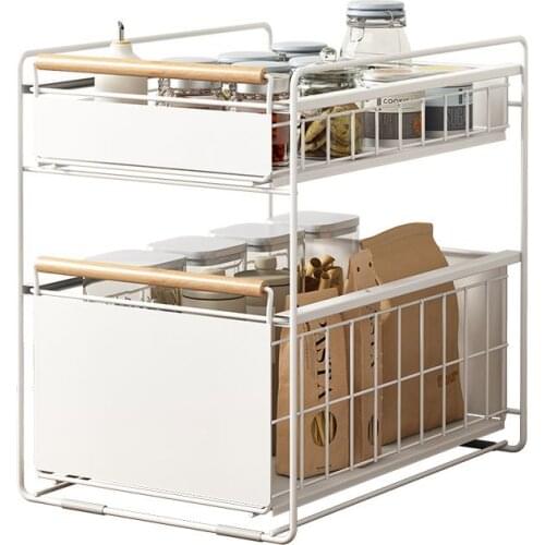 Multifunctional Storage Rack Kitchen Spice Rack Under Sink Storage Shelf Bathroom Toiletries Cabinet Home Organizer Holder