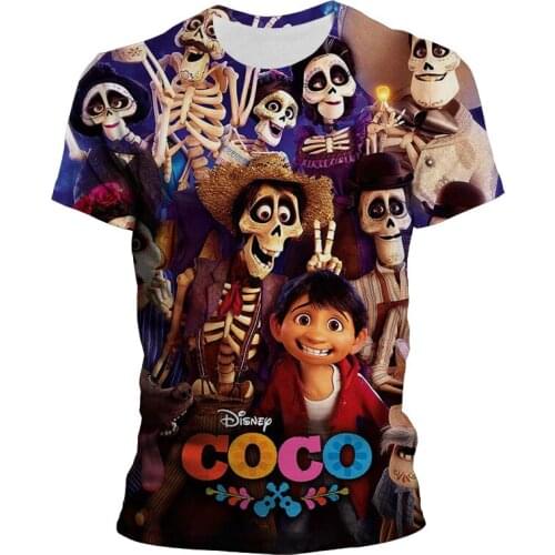 Coco Disney 3D Print Mens T-shirt Summer Fashion Cartoon Anime Clothes For Boy Girl Kids Short Sleeve Women Oversized T Shirt