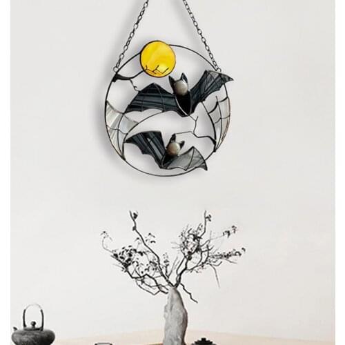 Wall Ornament Bat Shape Anti-deform Metal Window Hanging Decoration for Home