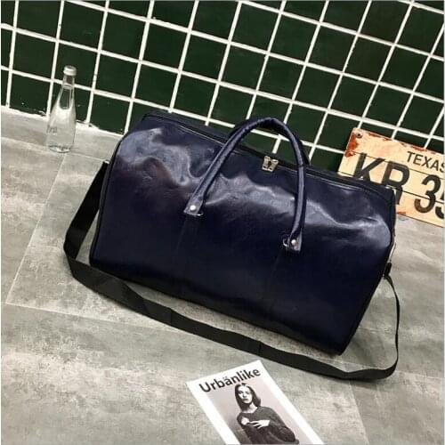 2021 New Men PU Casual Sport Travel Bag Men Bag Waterproof Large Luggage Handbag