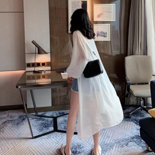 2021 News Womens Wear Sunscreen Chiffon Cardigan Thin Long Summer Loose Beach Clothes Shirt Shawl Fashion Popular