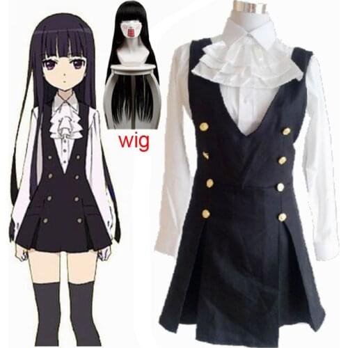 New Shirakiin Riricho Anime Inu x Boku SS Cosplay Cartoon Halloween Cos Woman Man Cosplay Costume Shirt skirt bow tie wigs
