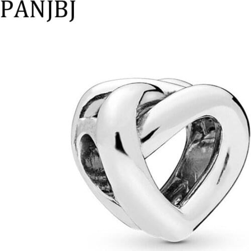 New Original Free Shipping Silver Plated Alloy Bead Knotted Heart Charm Fit Bracelet Necklace DIY Women Jewelry