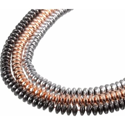 Approx 130pcs/lot Hematite Beads 3*6mm Oval Loose Spacer Charm Beads Black Rhodium Rose Gold Color for Diy Beads Jewelry Making