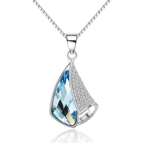 100% Real 925 Sterling Silver Jewelry Pendants With Crystal YH4823
