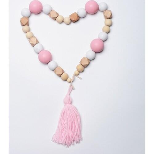 Hanging Tassels Wood Beads Baby Room Wall decoration Pendant Nordic INS ornaments Photography Toy Kids Birthday Christmas Gift