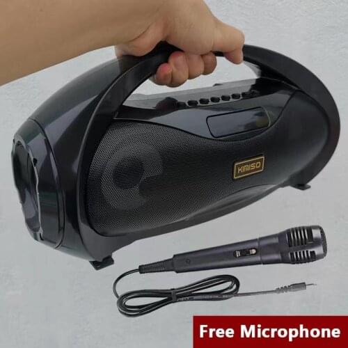 Portable Bluetooth Speaker Home Theater Stereo Subwoofer Wireless LED Light Music Center with Microphone, Support TF Card Radio