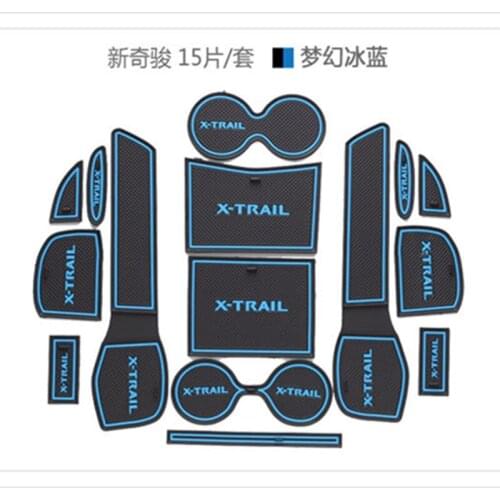 For 2014 2015 2016 Nissan X-Trail T32 Gate Slot Pad Non-slip Cup Mats Anti Slip Door Groove Mat Sticker X Trail Car Accessories