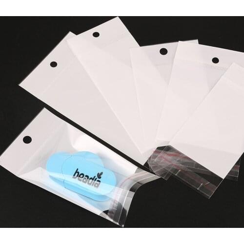 Clear Self Adhesive Cellophane Poly Bag Self Sealing Hang Hole Plastic Bags for Candy Packing Resealable Gift Packaging Bags