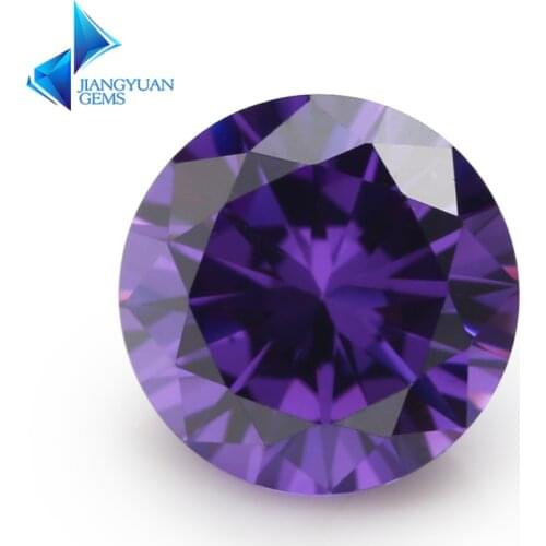 Size 3.0~16.0mm Voilet Color AAAAA Round Brilliant Cut Loose CZ Stone Cubic Zirconia Gems For Jewelry