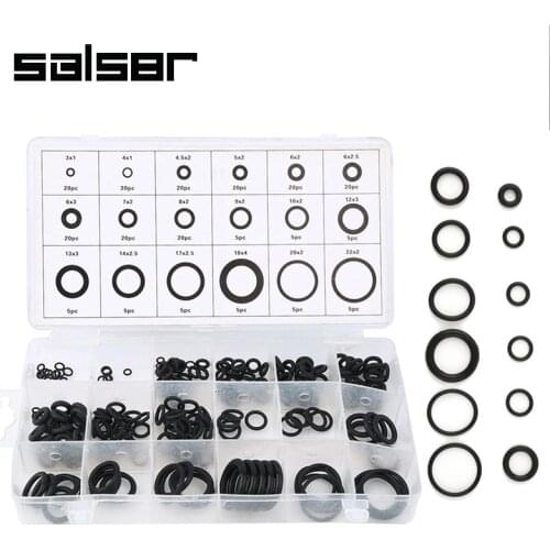 225Pcs Rubber O Ring Oil Resistance O-Ring Washer Seals Watertightness Assortment Different Size With Plactic Box Kit Set